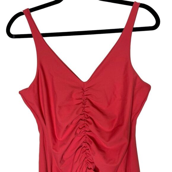 NEW Susana Monaco V Gathered Strap Tank Dress Cherry Blossom XL - Picture 5 of 10